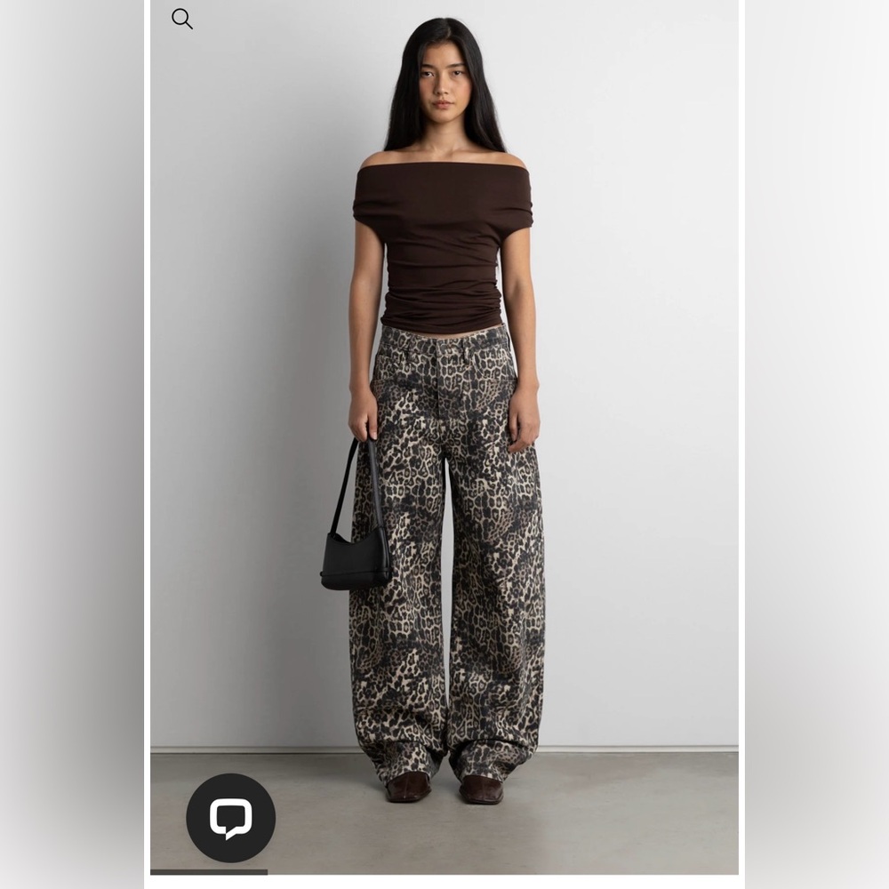 Leopard Print Wide-Leg Pants